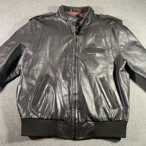 VTG 80s Members Only Leather Jacket Mens Size 40 Brown Bomber Racer Cafe - Picture 1 of 9